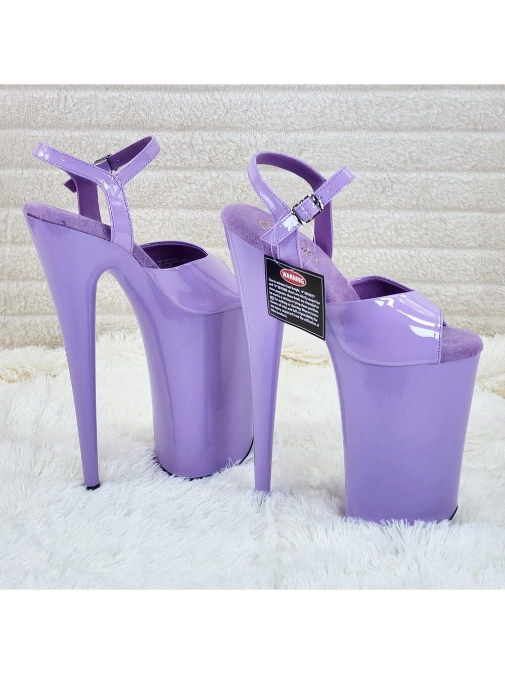 Lilac Purple Beyond Platform 10" High Heels Ankle Strap Shoes Restocked